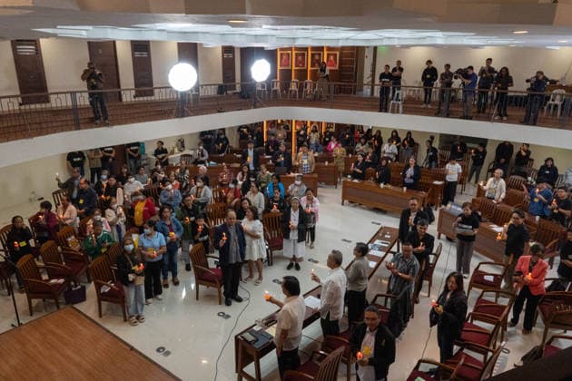 August 14, 2026, Manila, Metro Manila, Philippines: The Philippine Truth Commission, composed of human rights workers and clergy people, hosts its first public truth-telling session, this morning of August 14 in the Pope Pius XII Center in Manila. The commission discussed the case of Raymart Siapo, a 19 year victim of the former Duterte AdministrationÃ¢â‚¬â ¢s Ã¢â‚¬ËœWar on Drugs. According to Luzviminda Siapo, the mother of Raymart who spoke before the commission, his son was abducted and killed by 14 unidentified individuals. Manila Philippines - ZUMAp220 20260814_zip_p220_019 Copyright: xCharlesxPerezx