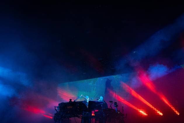 Underworld — Vodafone Paredes de Coura 2026 in Portugal - 14 Aug Underworld, the British electronic music duo Karl Hyde and Rick Smith, perform together during Vodafone Paredes de Coura at the main stage. Paredes de Coura Portugal Copyright: xDiogoxBaptistax xSOPAxImagesx DB_Underworld20260813PDC_003