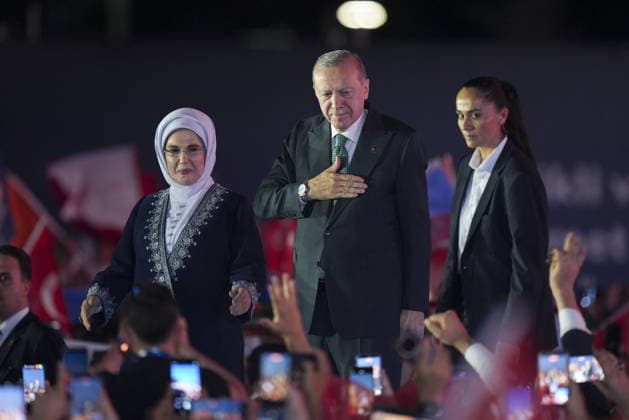 AK Party’s 25th Foundation Anniversary Event ANKARA, TURKIYE - AUGUST 14: Turkish President and AK Party Chairman Recep Tayyip Erdogan and his wife, Emine Erdogan attend AK Party’s 25th Foundation Anniversary Event at Baskent Nation’s Garden in Ankara, Turkiye on August 14, 2026. Ercin Erturk Anadolu Ankara Turkey. Editorial use only. Please get in touch for any other usage.  Copyright: x2026xAnadoluxErcinxErturkx