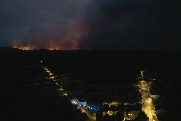 Garrein, The Netherlands, 2026-07-13 18:22:38 Garein, 14-08-2026, Drone photo of the forest fire near Luglon Photo: NLBeeld Robert Meerding Credit: NL Beeld Robert Meerding Inc  Copyright: xx x