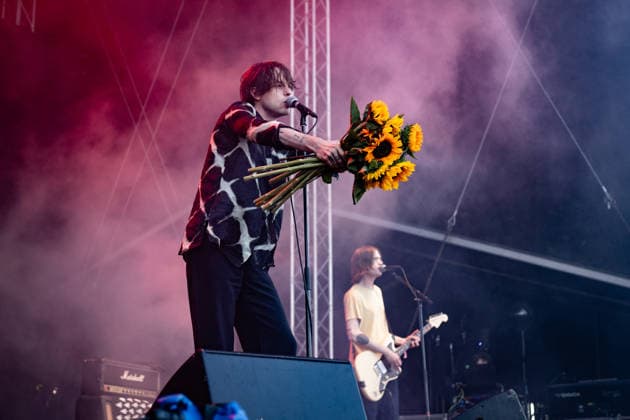 Iceage live at Syd For Solen 2026 Copenhagen, Denmark. 14th, August 2026. The Danish punk group Iceage performs a live concert during the Danish music festival Syd For Solen 2026 in Copenhagen. Here vocalist Elias Bender Ronnenfelt is seen live on stage. Denmark, Copenhagen  Copyright: xGonzalesxPhoto ErlingxBrodersenx