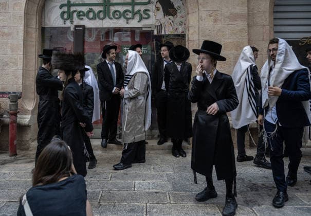 Ultra-Orthodox Jews protest outside cafe over alleged Shabbat violation in Israel JERUSALEM - AUGUST 15: Ultra-Orthodox Jews protest outside the Bastima cafe in West Jerusalem on August 15, 2026, saying the cafe was open on Saturday during Shabbat, when work is prohibited according to their religious beliefs. Mostafa Alkharouf Anadolu Jerusalem Jerusalem. Editorial use only. Please get in touch for any other usage.  Copyright: x2026xAnadoluxMostafaxAlkharoufx