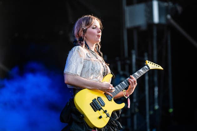 Turnstile live at Syd For Solen 2026 Copenhagen, Denmark. 14th, August 2026. The American hardcore punk band Turnstile performs a live concert during the Danish music festival Syd For Solen 2026 in Copenhagen. Here guitarist Meg Mills is seen live on stage. Denmark, Copenhagen  Copyright: xGonzalesxPhoto RolfxMeldgaardx