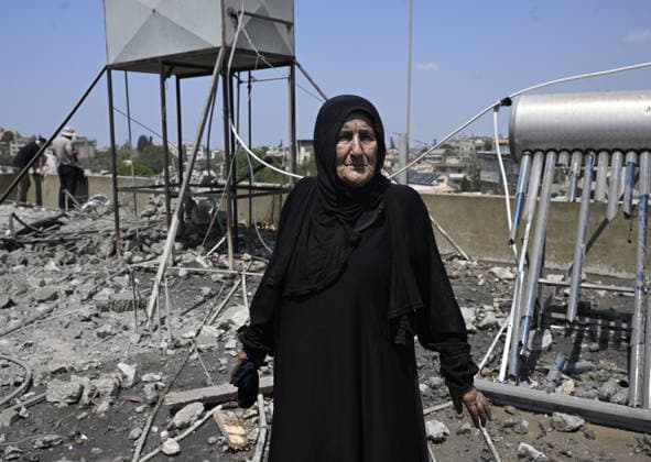 At least 11 killed in Israeli attack on southern Lebanon DEIR EZ-ZAHRANI, LEBANON - AUGUST 15: A view of the destruction after the Israeli airstrike on Deir ez-Zahrani, where at least 11 people were killed, in Lebanon on August 15, 2026. Houssam Shbaro Anadolu Deir ez-Zahrani Lebanon. Editorial use only. Please get in touch for any other usage.  Copyright: x2026xAnadoluxHoussamxShbarox