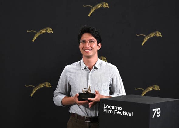 IPA87502343 - Locarno, Switzerland Locarno Film Festival 2026 TIPOON MAMBO, a film by director Domenico Singha Pedroli, winner of the 2026 Pardino d Oro — Winners and Awards List In the photo: Director Domenico Singha Pedroli, winner of the Pardino d Oro  Copyright: xNickxZonnaxxcopyrightx x xNickxZonnax 87502343