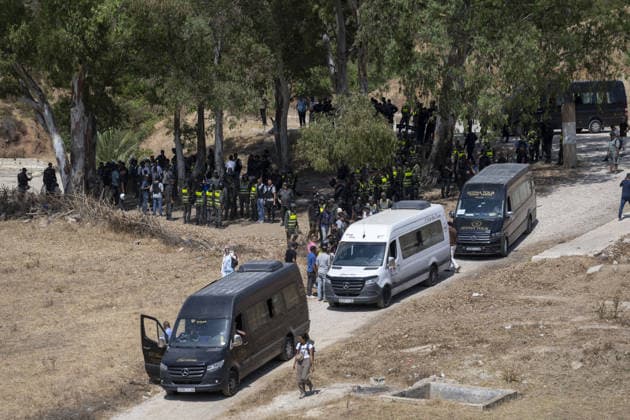 Morocco detains 111 migrants after attempted mass crossing into Spain s Ceuta FNIDEQ, MOROCCO - AUGUST 15: Moroccan authorities detained 111 irregular migrants Saturday in and around the northern city of Fnideq after they attempted a mass crossing into Spain s city of Ceuta, officials said on August 15, 2026 in Fnideq, Morocco. A Fnideq provincial official, quoted in a statement, said 109 of those detained were from African countries and two were Moroccan nationals. Abu Adem Muhammed Anadolu Fnideq Morocco. Editorial use only. Please get in touch for any other usage.  Copyright: x2026xAnadoluxAbuxAdemxMuhammedx