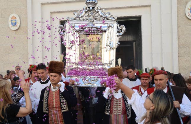 Blessed Virgin Mary celebration in Croatia Roman Catholic priests carry The painting of Miraculous Madonna of Sinj during a Feast of Assumption of the Blessed Virgin Mary celebration in Sinj, Croatia on August 15, 2026.  IvoxCagalj PIXSELL