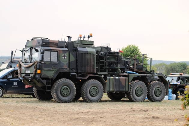 German military vehicles support efforts to contain major wildfire in Duren DUREN, GERMANY - AUGUST 15: Heavy military vehicles of the German Armed Forces (Bundeswehr) are deployed alongside local emergency crews to support containment efforts during a major wildfire in the Hurtgenwald area in Duren, Germany on August 15, 2026. Around 1,400 responders, supported by helicopters and specialized military machinery, worked to extinguish the blaze, which swept through roughly 300 hectares of forest, as shifting winds and unexploded World War II ordnance pose hazards to operations. Mouafak Mahmalji Anadolu Duren Germany. Editorial use only. Please get in touch for any other usage.  Copyright: x2026xAnadoluxMouafakxMahmaljix