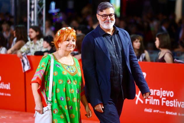 Sarajevo, BiH, 150826. National Theater. The second evening of the 32nd Sarajevo Film Festival. In the photo: Rada Sesic, Damir Markovina. Photo: Antonio Balic CROPIX Copyright: xxAntonioxBalicx crveni_tepih_sff22-150826