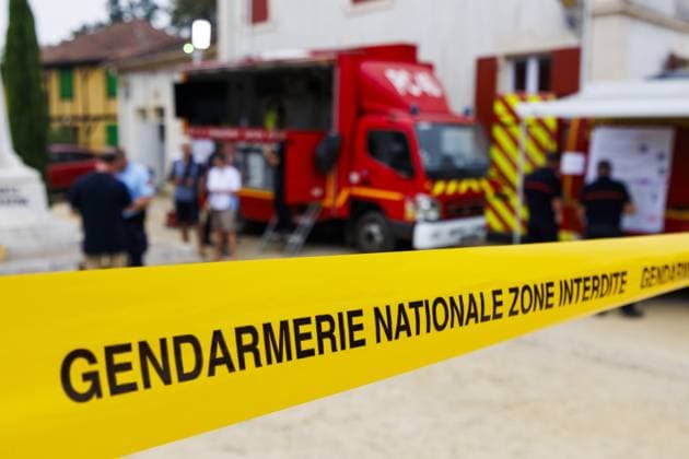 Luglon, Frankreich, 2026-08-16 09:53:00 Luglon, 16-08-2026, the fire department command post in Luglon. Photo: NLBeeld Robert Meerding Credit: NL Beeld Robert Meerding Inc  Copyright: xx x