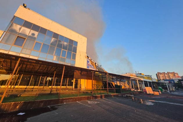 RUSSIA, DONETSK PEOPLE S REPUBLIC - AUGUST 16, 2026: A view of the damaged Galaktika shopping centre after a Ukrainian drone tack. Dmitry Yagodkin TASS  96249324