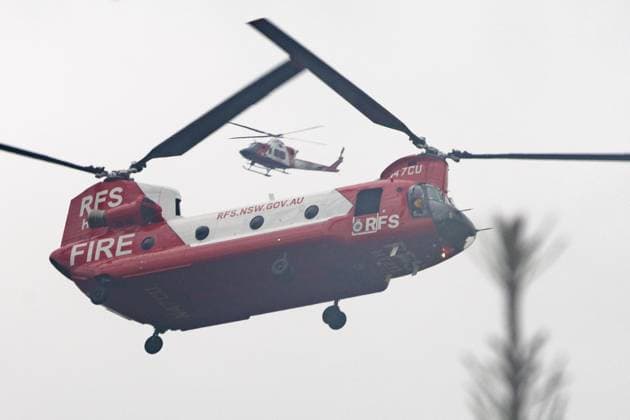 Luglon, The Netherlands, 2026-08-16 14:29:30 Luglon, 16-08-2026, a CH47D Chinook and a Bell 412 of the Australian Rural Fire Service from New South Wales assist in the firefighting operations. Photo: NLBeeld Robert Meerding Credit: NL Beeld Robert Meerding Inc  Copyright: xx x