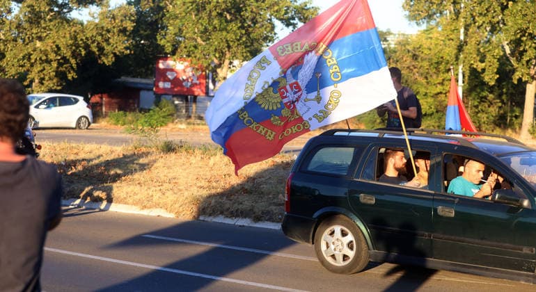 16.08.2026 Belgrade(Serbia) Politics Life Rally of support to Russia-protest car ride due to the official visit of the President of Ukraine Volodymyr Zelensky to Serbia. Messages of opposition to Western policy and sanctions against Russia.