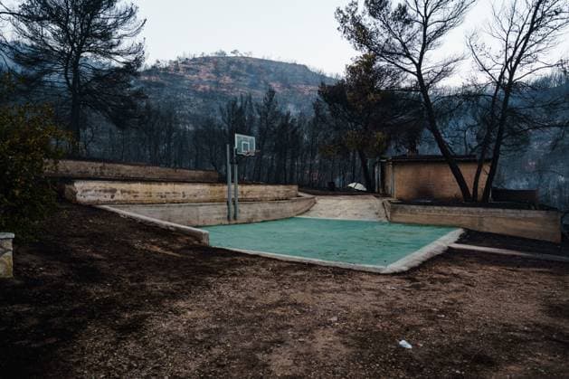 Wildfire burns homes and businesses on Greece™s Salamina island PERISTERIA, SALAMINA, GREECE, AUGUST 16, 2026: Dozens of homes and businesses burn as a wildfire rages through the forested area of Peristeria on the island of Salamina, west of Athens. The fire prompted mass evacuations and resulted in two deaths and multiple injuries, according to local authorities. Salamina Greece Copyright: x xRomanosxLioutasx xJNAxPressx