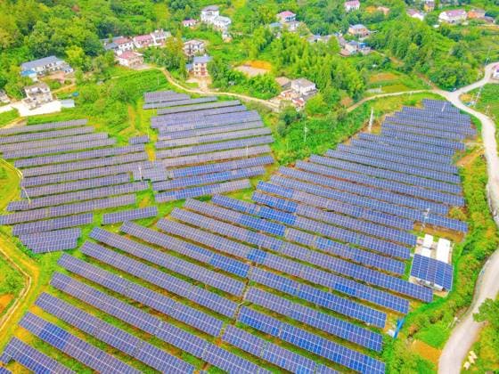Photovoltaic Panel ANQING, CHINA - AUGUST 15, 2026 - Rows of photovoltaic panels on the mountain in Yuexi County, Anqing City, Anhui Province, China on August 15, 2026. Anqing Anhui China  Copyright: xCFOTOx i1786973723875