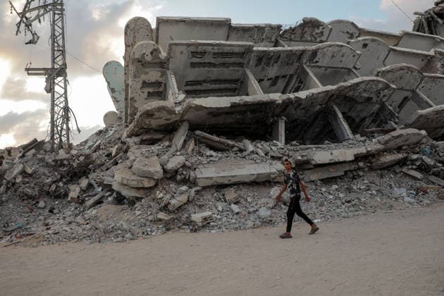 Daily Life Of Palestinians In Destroyed Area - Gaza City Pictures showing the daily life of Palestinians in the war-torn Tel al-Hawa area, Gaza City, Gaza Strip on August 16, 2026. Photo by Rizek Eldremle ABACAPRESS.COM Gaza City Palestine  Copyright: xEldremlexRizek ABACAx