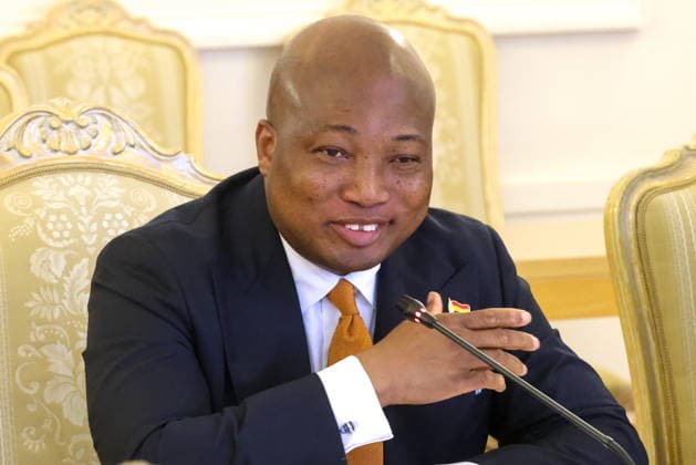 RUSSIA, MOSCOW - AUGUST 17, 2026: Samuel Okudzeto Ablakwa, Foreign Minister of Ghana, attends a bilateral meeting with his counterpart Sergei Lavrov of Russia at the Reception House of the Russian Foreign Ministry. Sergei Karpukhin TASS  96296728