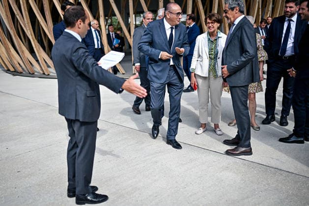 Sebastion Lecornu Meets Local Elected - Merignac France s Interior Minister Laurent Nunez, France s Agriculture Minister Annie Genevard and France s Trade Minister Serge Papin at the Technowest, before a meeting with Gironde and Landes local elected representatives and socio-economic stakeholders, to support the reconstruction of the towns and forests affected by the fires of summer 2026. In Mérignac, August 17, 2026. Photo by Ugo Amez Pool ABACAPRESS.COM Merignac France  Copyright: xAmezxUgo Pool ABACAx