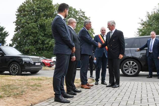 a visit of Belgian king to the crisis center in Vottem, as fire rages in the Hautes Fagnes (High Fens) nature reserve, on Monday 17 August 2026 in Waimes. The fire started on August 14th and 2700 hectares (on a total of 4500) are impacted.  JILLxDELSAUX 183599671