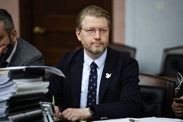 RUSSIA, MOSCOW - AUGUST 17, 2026: Yabloko Party Chairman Nikolai Rybakov attends a hearing at the Russian Supreme Court on the party’s appeal to reinstate its candidate list for the upcoming 2026 Russian State Duma election. Mikhail Tereshchenko TASS  96296130