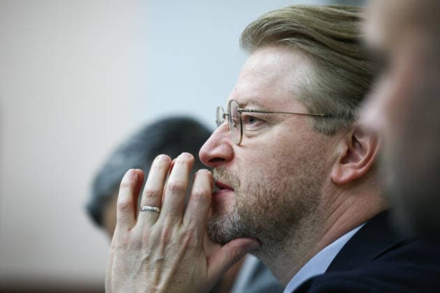 RUSSIA, MOSCOW - AUGUST 17, 2026: Yabloko Party Chairman Nikolai Rybakov attends a hearing at the Russian Supreme Court on the party’s appeal to reinstate its candidate list for the upcoming 2026 Russian State Duma election. Mikhail Tereshchenko TASS  96299165