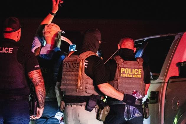 August 17, 2026, Fort Myers, Florida, USA: A coalition of law enforcement agencies which included IMMIGRATION AND CUSTOMS ENFORCEMENT (ICE) Enforcement and Removal Operations (ERO), Lee County SheriffÃ¢â‚¬â ¢s department and Fort Myers Police detain a man and place him in the custody of the federal government. Fort Myers USA - ZUMAd256 20260817_znp_d256_001 Copyright: xDavexDeckerx