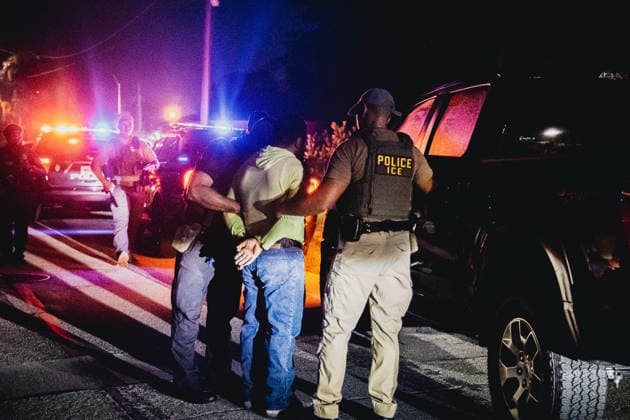 August 17, 2026, Fort Myers, Florida, USA: A coalition of law enforcement agencies which included IMMIGRATION AND CUSTOMS ENFORCEMENT (ICE) Enforcement and Removal Operations (ERO), Lee County SheriffÃ¢â‚¬â ¢s department and Fort Myers Police detain a man and place him in the custody of the federal government. Fort Myers USA  - ZUMAd256 20260817_znp_d256_015 Copyright: xDavexDeckerx