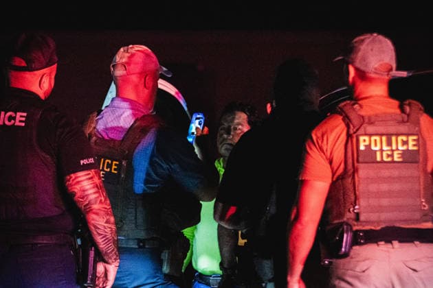 August 17, 2026, Fort Myers, Florida, USA: A coalition of law enforcement agencies which included IMMIGRATION AND CUSTOMS ENFORCEMENT (ICE) Enforcement and Removal Operations (ERO), Lee County SheriffÃ¢â‚¬â ¢s department and Fort Myers Police detain a man and place him in the custody of the federal government. Fort Myers USA - ZUMAd256 20260817_znp_d256_012 Copyright: xDavexDeckerx
