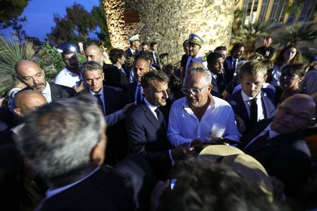Liberation Ceremony in Bormes-les-Mimosas PHOTOPQR NICE MATIN CAMILLE DODET Bormes-les-Mimosas Bormes-les-Mimosas August 17, 2026 Photo: PQR Camille Dodet Var Matin August 17, 2026 Bormes-les Mimosas Final Liberation Ceremony in Bormes-les-Mimosas for President of the Republic Emmanuel Macron Photo: PQR, Camille Dodet, Var Matin August 17, 2026, Bormes-les-Mimosas Final Liberation Ceremony in Bormes-les-Mimosas for the President of the Republic Emmanuel Macron. French President Emmanuel Macron during a ceremony commemorating the 82nd anniversary of the Allied Operation Dragoon landings in Provence and the liberation of the village of Bormes-les-Mimosas during World War II, in Bormes-les-Mimosas, southeastern France, on August 17, 2026, in  Copyright: xPHOTOPQR NICExMATIN MAXPPPxCAMILLExDODETx 20260817NIM4288 20260817NIM4288