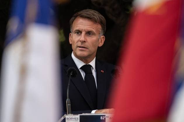Liberation Ceremony in Bormes-les-Mimosas PHOTOPQR NICE MATIN Camille Dodet Bormes-les-Mimosas Bormes-les-Mimosas August 18, 2026 Photo PQR Camille Dodet Var Matin August 17, 2026 Bormes-les-Mimosas Final Liberation Ceremony in Bormes-les-Mimosas for President of the Republic Emmanuel Macron Photo PQR Camille Dodet Var Matin August 17, 2026 Bormes-les-Mimosas Final Liberation Ceremony in Bormes-les-Mimosas for the President of the Republic Emmanuel Macron French President Emmanuel Macron during a ceremony commemorating the 82nd anniversary of the Allied Operation Dragoon landings in Provence and the liberation of the village of Bormes-les-Mimosas during World War II, in Bormes-les-Mimosas, southeastern France, on August 17, 2026, Bormes-le  Copyright: xPHOTOPQR NICExMATIN MAXPPPxCamillexDodetx 20260817NIM4300 20260817NIM4300
