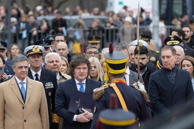 RECORD DATE NOT STATED Argentina: Milei at the ceremony honoring General San Martin. President Javier Milei delivered a speech at the San Martin Monument, located in the Retiro neighborhood of Buenos Aires, to mark the 176th anniversary of the Liberator™s passing Buenos Aires Argentina Copyright: xImagoxImages EstebanxOsoriox _52A0361
