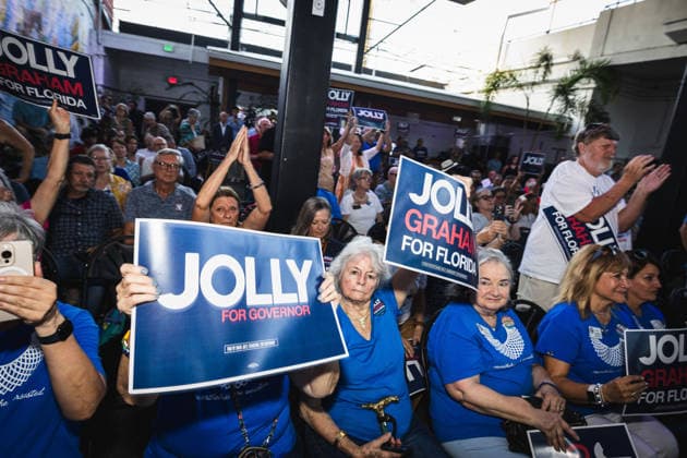 August 17, 2026, Tampa, Florida, USA: Democratic gubernatorial candidate DAVID JOLLY holds a final primary campaign rally at 1920 in Historic Ybor City just one day ahead of the elections in what will decide the Democratic nominee for the governors race. Tampa USA - ZUMAd256 20260817_znp_d256_053 Copyright: xDavexDeckerx