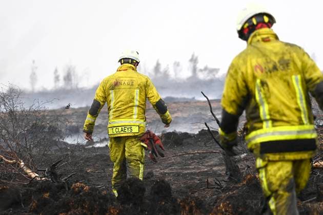 Fire in the Belgian High Fens 18 08 2026 FAGNES, BELGIUM - AUGUST 18 : Fire in the Belgian High Fens «The worst fire in Belgium s history» on August 18, 2026 in Fagnes, Belgium, 18 08 2026 Hautes Fagnes Belgium  Copyright: xDidierxLebrunx