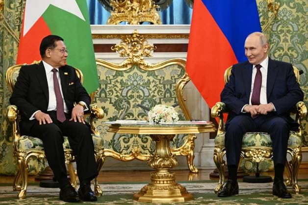 Russia Myanmar 9223610 18.08.2026 Myanmar President Min Aung Hlaing and Russian President Vladimir Putin attend a meeting at the Kremlin in Moscow, Russia. Alexey Nikolskiy Sputnik Moscow Russia  Copyright: xAlexeyxNikolskiyx