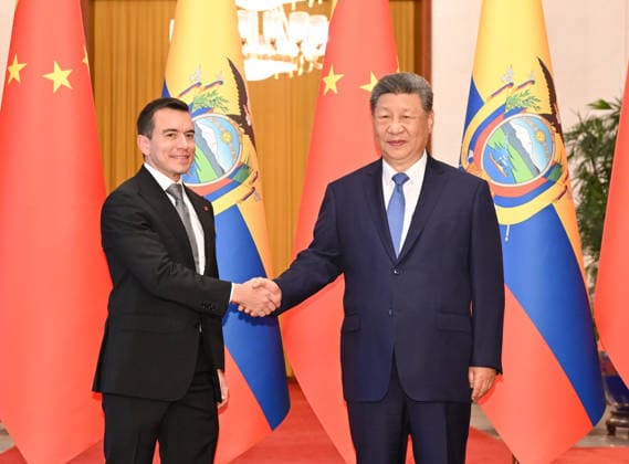 (260818) -- BEIJING, Aug. 18, 2026 -- Chinese President Xi Jinping holds talks with President of the Republic of Ecuador Daniel Roy-Gilchrist Noboa Az¨ªn, who is on a state visit to China, at the Great Hall of the People in Beijing, capital of China, Aug. 18, 2026. ) CHINA-BEIJING-XI JINPING-ECUADORIAN PRESIDENT-TALKS (CN) LixXiang 
