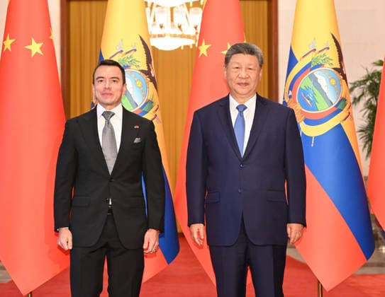 (260818) -- BEIJING, Aug. 18, 2026 -- Chinese President Xi Jinping holds talks with President of the Republic of Ecuador Daniel Roy-Gilchrist Noboa Az¨ªn, who is on a state visit to China, at the Great Hall of the People in Beijing, capital of China, Aug. 18, 2026. ) CHINA-BEIJING-XI JINPING-ECUADORIAN PRESIDENT-TALKS (CN) LixXiang 
