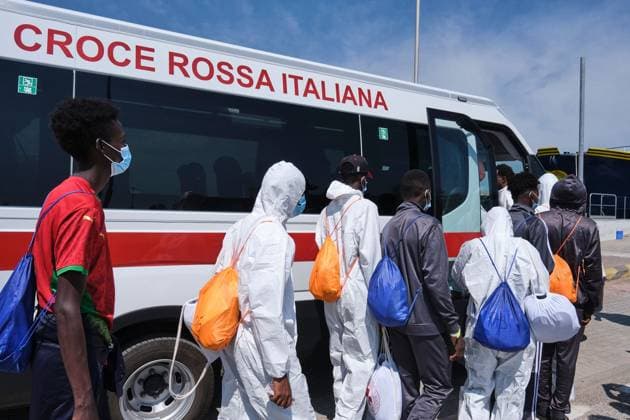 Humanity 1 docks in Ravenna with 73 migrants rescued in Mediterranean MARINA DI RAVENNA, ITALY AUGUST 18, 2026: The Humanity 1, a search-and-rescue vessel operated by German NGO SOS Humanity, docks at the port of Marina di Ravenna, Italy, on August 18, 2026, carrying 73 migrants rescued in the Mediterranean Sea during two operations on August 8 and 13. The group, mainly from Sudan and also including people from Somalia and South Sudan, included 17 minors. Marina di Ravenna Italy Copyright: x xLorenzoxPasinix xJNAxPressx
