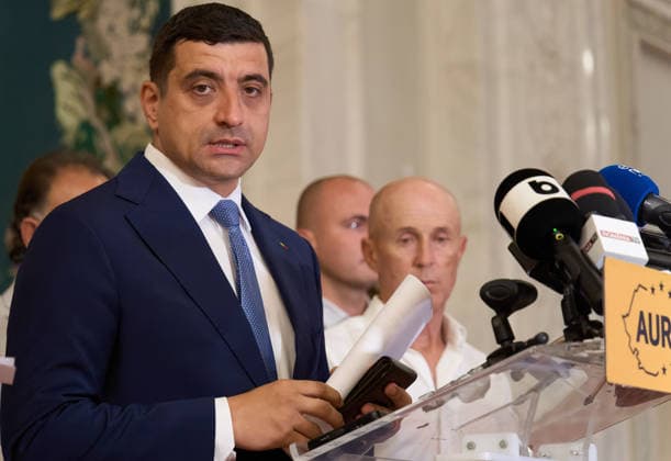 AUR MP Mohammad Murad Proposes Crisis Cell for Romanian Economy and Capital, Bucharest, Romania Bucharest, Romania. 18th Aug, 2026: George Simion, president of the Alliance for the Union of Romanians (AUR), speaks during a press conference at the Chamber of Deputies. AUR MP Mohammad Murad (Not in picture), chairman of the Committee, proposed the establishment of a Crisis Cell for the Romanian Economy and Capital, requesting that it become operational within 15 days in order to begin delivering concrete, immediately applicable measures to protect Romanian companies, jobs, investments, and domestic capital. Bucharest Romania Copyright: xLucianxAlecux