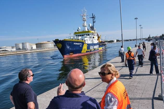 August 18, 2026, Marina Di Ravenna, Italy: MARINA DI RAVENNA, ITALY Ã¢â‚¬ AUGUST 18, 2026: The Humanity 1, a search-and-rescue vessel operated by German NGO SOS Humanity, docks at the port of Marina di Ravenna, Italy, on August 18, 2026, carrying 73 migrants rescued in the Mediterranean Sea during two operations on August 8 and 13. The group, mainly from Sudan and also including people from Somalia and South Sudan, included 17 minors. Marina Di Ravenna Italy - ZUMAq101 20260818_zna_q101_042 Copyright: xLorenzoxPasinix