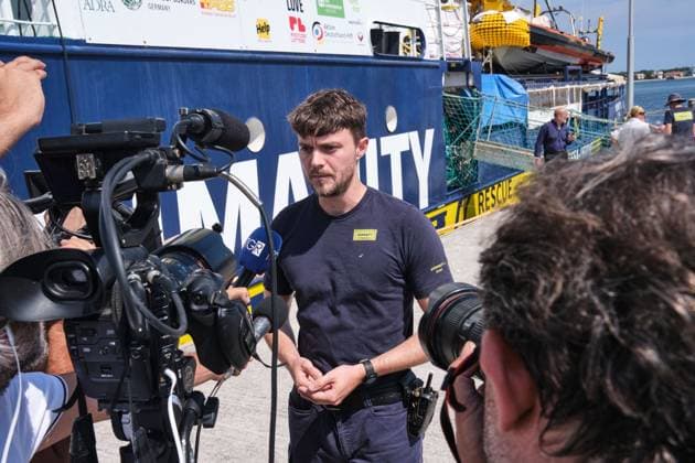 August 18, 2026, Marina Di Ravenna, Italy: MARINA DI RAVENNA, ITALY Ã¢â‚¬ AUGUST 18, 2026: The Humanity 1, a search-and-rescue vessel operated by German NGO SOS Humanity, docks at the port of Marina di Ravenna, Italy, on August 18, 2026, carrying 73 migrants rescued in the Mediterranean Sea during two operations on August 8 and 13. The group, mainly from Sudan and also including people from Somalia and South Sudan, included 17 minors. Marina Di Ravenna Italy - ZUMAq101 20260818_zna_q101_056 Copyright: xLorenzoxPasinix