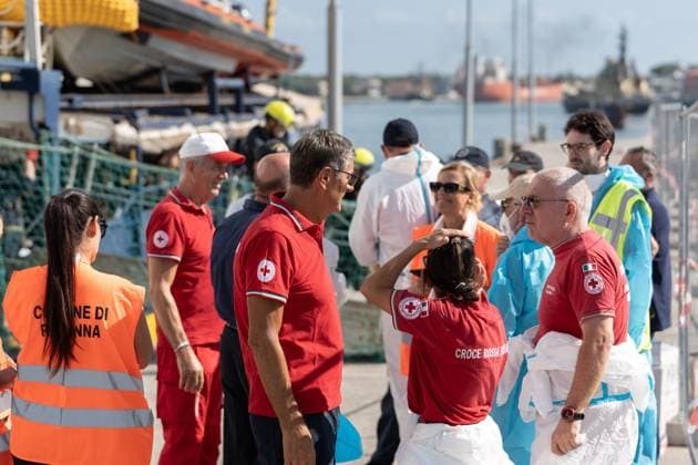 August 18, 2026, Ravenna, Italy: RAVENNA, ITALY Ã¢â‚¬ AUGUST 18, 2026: The Humanity 1, a search-and-rescue vessel operated by German NGO SOS Humanity, arrives at the port of Ravenna, Italy, on August 18, 2026, carrying 73 migrants rescued in the central Mediterranean between Malta and Lampedusa. According to SOS Humanity, those rescued include 17 minors and five women. Italian authorities designated Ravenna as the vessel s port of disembarkation. The arrival marks the city s 28th migrant disembarkation since December 2022 and its fourth in 2026. Ravenna Italy - ZUMAq101 20260818_zna_q101_110 Copyright: xSilviaxCasadeix