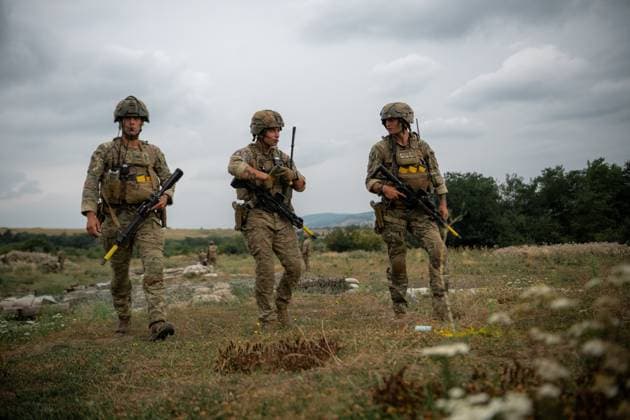 NATO Eagle Spearhead exercise in Romania CINCU, ROMANIA - AUGUST 18: Servicemen in action during the NATO Eagle Spearhead exercise, at the Getica National Training Center in Cincu, Brasov county, Romania, 18 August, 2026. Alex Nicodim Anadolu Cincu Romania. Editorial use only. Please get in touch for any other usage.  Copyright: x2026xAnadoluxAlexxNicodimx