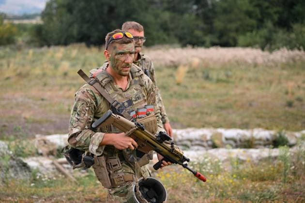 NATO Eagle Spearhead exercise in Romania CINCU, ROMANIA - AUGUST 18: Servicemen in action during the NATO Eagle Spearhead exercise, at the Getica National Training Center in Cincu, Brasov county, Romania, 18 August, 2026. Alex Nicodim Anadolu Cincu Romania. Editorial use only. Please get in touch for any other usage.  Copyright: x2026xAnadoluxAlexxNicodimx