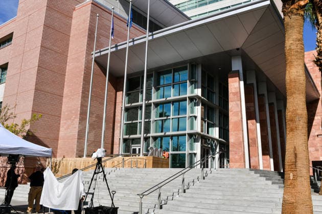 NEW YORK, NY- AUGUST 18: View of the Clark County District Court in the Regional Justice Center in Las Vegas, Nevada during the Tupac Shakur murder trial at on August 18, 2026. Copyright: xDeeCeexCarterx