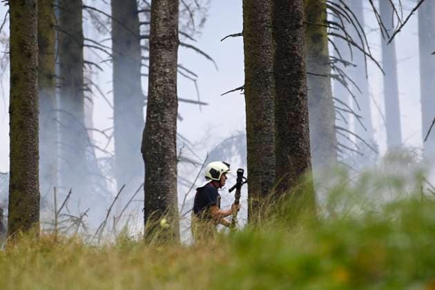 Fire in the Belgian High Fens 18 08 2026 FAGNES, BELGIUM - AUGUST 18 : Fire in the Belgian High Fens «The worst fire in Belgium s history» on August 18, 2026 in Fagnes, Belgium, 18 08 2026 Hautes Fagnes Belgium  Copyright: xDidierxLebrunx