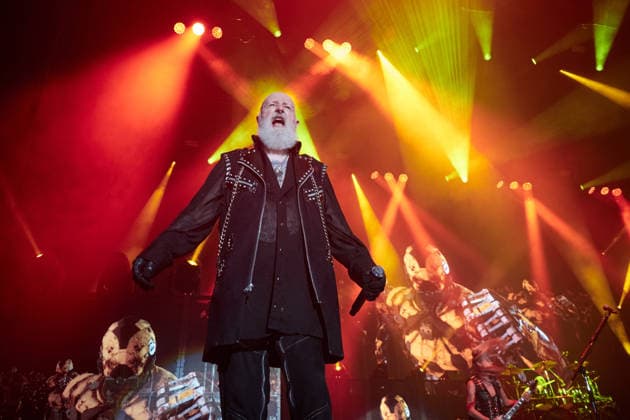 Judas Priest Concert in Pamplona The band Judas Priest during their concert at the Navarra Arena on August 18, 2026, in Pamplona, Navarra, Spain. Judas Priest is a British heavy metal band, formed in Birmingham in the late 1960s and considered one of the genre’s seminal acts. Their sound combines Rob Halford’s high-pitched, powerful vocals with dual guitars, distinctive riffs, and a leather-and-motorcycle aesthetic that helped define the iconography of heavy metal in Spain  Copyright: xEduardoxSanzx 7720227