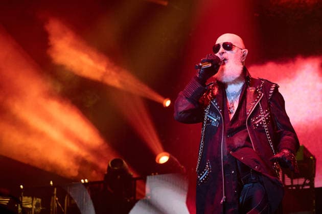 Judas Priest Concert in Pamplona The band Judas Priest during their concert at the Navarra Arena on August 18, 2026, in Pamplona, Navarra, Spain. Judas Priest is a British heavy metal band, formed in Birmingham in the late 1960s and considered one of the genre’s seminal groups. Their sound combines Rob Halford’s high-pitched, powerful vocals with dual guitars, distinctive riffs, and a leather-and-motorcycle aesthetic that helped define the iconography of heavy metal in Spain  Copyright: xEduardoxSanzx 7720235