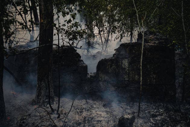 Wildfires in Ponteareas GALICIA, SPAIN - AUGUST 18: A view of wildfires in Ponteareas, Pontevedra, Galicia, Spain on August 18, 2026. Pedro Pascual Garcia Anadolu Galicia Spain. Editorial use only. Please get in touch for any other usage.  Copyright: x2026xAnadoluxPedroxPascualxGarciax