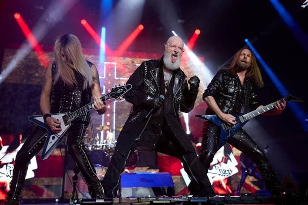 August 18, 2026, Pamplona, Spain: PAMPLONA, SPAIN, AUGUST 18, 2026: Judas Priest performs at Navarra Arena in Pamplona as part of the legendary British heavy metal band s two-date tour in Spain. Led by vocalist Rob Halford, the band performs songs from a career spanning more than five decades, cementing its status as one of the most influential acts in heavy metal history. Pamplona Spain  - ZUMAq101 20260818_zna_q101_158 Copyright: xUnaixBeroizx
