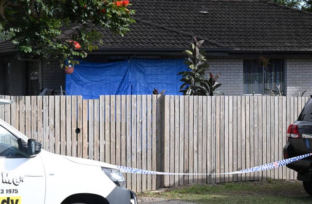 BEENLEIGH STABBING, Police are seen at a property in Beenleigh, Queensland, Wednesday, August 19, 2026. A man has died and two people are in custody after a alleged stabbing at a house south of Brisbane on Tuesday afternoon. ( NO ARCHIVING BEENLEIGH QUEENSLAND AUSTRALIA  Copyright: xDARRENxENGLANDx 20260819148154747861